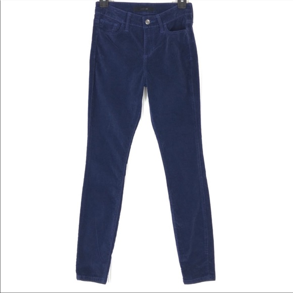 Joe's Jeans Icon Velvet Ankle Skinny Pants Jeans Velour Navy Blue NWT Size 27 - Picture 2 of 11